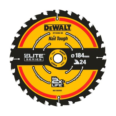 Lame de scie circulaire 184x20 mm, 24 dents, ATB/tronçonnage, angle d'attaque 20 DEWALT - DT10302-QZ