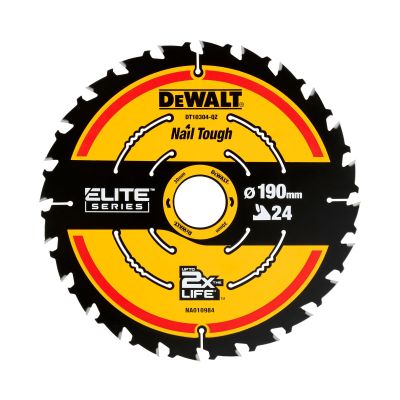 Lame de scie circulaire 190x30 mm, 24 dents, ATB/tronçonnage, angle d'attaque 20 DEWALT - DT10304-QZ
