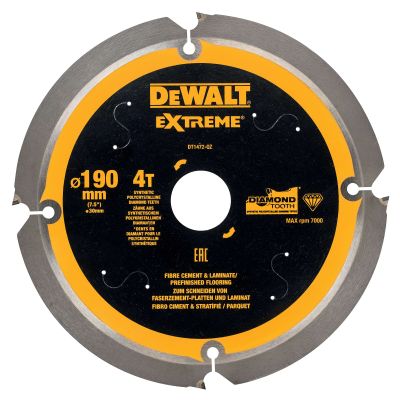 Lame de scie circulaire portative denture diamant, 190x30 la coupe fibre ciment et laminés - DEWALT - DT1472-QZ