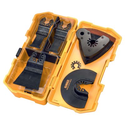 Coffret multicutter de 4 lames, 1 plateau de ponçage, 3 abrasifs, 1 adaptateur DT20731 - DEWALT - DT20731-QZ