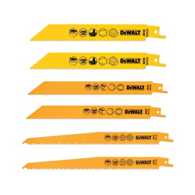 Coffret de 6 lames pour scie sabre2 x DT2345, 2 x DT2349, 2 x DT2353 + boite de rangement DT2444 - DEWALT - DT2444-QZ