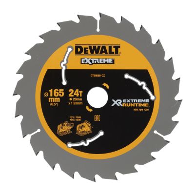 Lame de scie circulaire plongeante Carbure XR Runtime angle d'attaque 10Pour la coupe du bois - DEWALT - DT99560-QZ