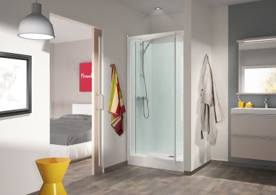 Cabine Kineprime Glass 100x80 niche receveur cm robinetterie mécanique - KINEDO - CA743MTN
