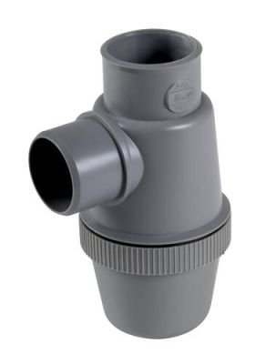 Siphon de lavabo en pvc-c gris, Ø 40 mm, à coller entrée verticale classement m1 - NICOLL