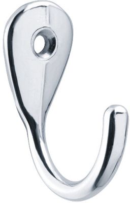 Crochet 1 trou 44x19 mm l'unité, zamak chromé, visserie non fournie - PELLET ASC
