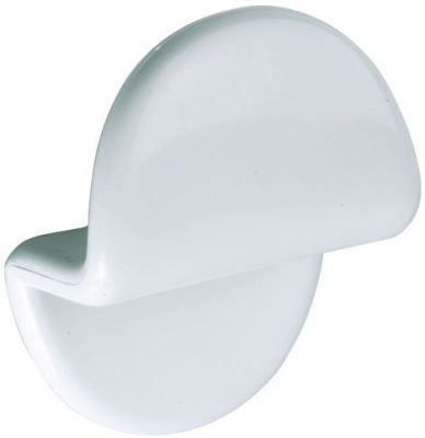 Porte-peignoir 1 tête 75x45x90 mm, plastique ABS blanc, fixations invisibles, visserie non fournie - PELLET ASC - 14101
