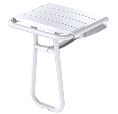 Siège de douche assise monobloc, avec béquille blanc, H500 mm, tube alu 25 PELLET - 047630