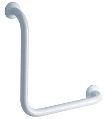 Barre d'appui 90° symétrique, 400 x 400 mm, tube alu. époxy blanc Ø 30 mm PELLET - 049240