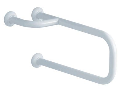 Barre d'appui en U 500 mm, support droite ou gauche, alu. blanc Ø 30 mm PELLET - 049380