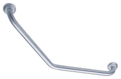 Barre d'appui coudée 135° symétrique, 400 x 400 mm tube inox brossé 30 PELLET - 049640