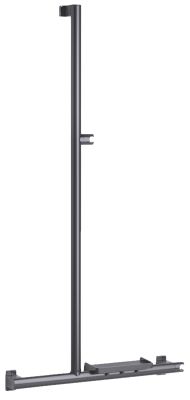 Barre d'appui T ou L 600x1296 mm, support douchette, alu anthracite 38x25 PELLET - 049721