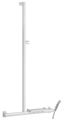 Barre d'appui en T ou L 600x1296 mm, support douchette, alu blanc 38 25 PELLET - 049820