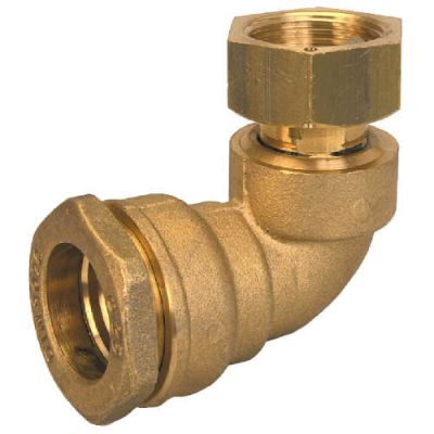 COUDE AVEC ECROU prisonnier laiton POUR polyethylene 1"-32 - GRK - 510-1H