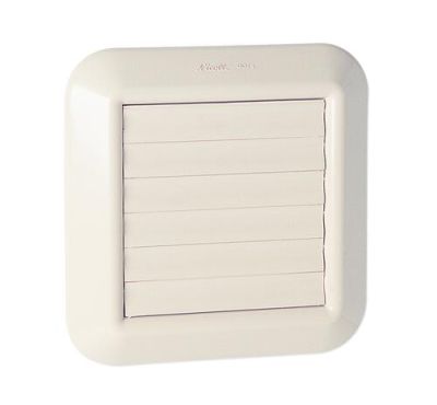 Grille de ventilation carrée avec sortie d'air à volets mobiles, blanche