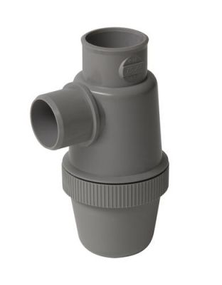 Siphon de lavabo en pvc-c gris, Ø 32 mm, à coller entrée verticale classement m1 - NICOLL