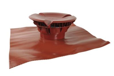 Chapeau aéraulique avec collerette 60 x 60 cm Ø160 rouge - NICOLL - VXE16R