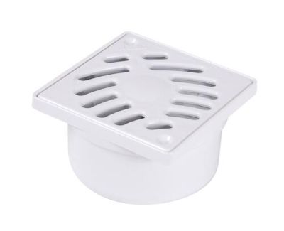 Siphonnette sortie verticale avec grille carrée 10x10 mm en PVC blanc NICOLL - SIHJ10