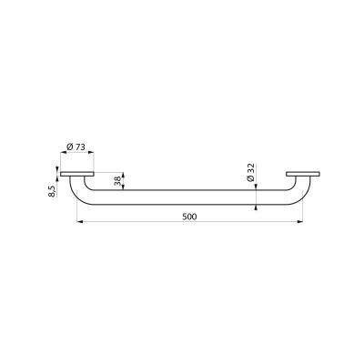 Barre de maintien droite Nylon antibactérien NylonClean, 500 - DELABIE - 50505N
