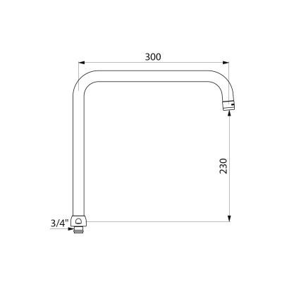Bec tube orientable par-dessus Ø22, H.230 L.300, écrou 3/4'' DELABIE - 963300245F