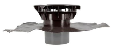 Chapeau aéraulique avec collerette 60 x 60 cm Ø160 marron - NICOLL - VXE16M