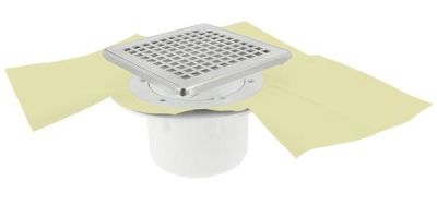 Siphon p/carr. s/vert.cadre+gr. inox+natte 15x15 - NICOLL - SICAX15IVNC