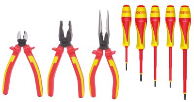Jeu de 3 pinces ergotorque® et 5 tournevis isolés ultimate - KS TOOLS - 117.1105