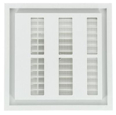 Grille d'aération carrée blanche à fermeture, avec moustiquaire, 201x201 NICOLL - F164