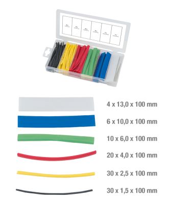 Assortiment de gaines thermo-rétractables, 100 pcs