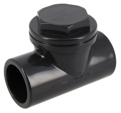 Clapet anti-retour Ø 32 mm, avec bouchon dévissable, en PVC anthracite - CARF - NICOLL