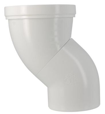 Pipe orientable de WC, en PVC blanc, Ø 100, Ø DM mini 85, Ø DM maxi 107