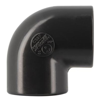 Coude pression à coller, Ø 32 mm, femelle-femelle à 90°, en PVC anthracite NICOLL - C32F