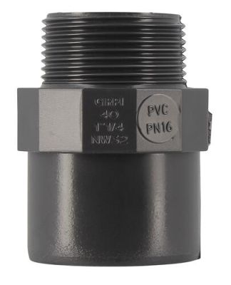 Embout fileté, Ø 40/50, mâle à visser, femelle à coller, en PVC anthracite NICOLL - E4033F