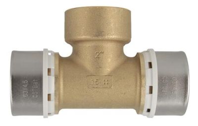 Té à sertir FLUXO®, femelle à visser, laiton, Ø 63 mm, 2" (50/60) NICOLL - FLT6350F