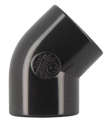 Coude pression à coller, Ø 32 mm, femelle-femelle à 45°, en PVC anthracite NICOLL - C432F