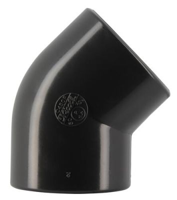 Coude pression à coller, Ø 50 mm, femelle-femelle à 45°, en PVC anthracite NICOLL - C450F