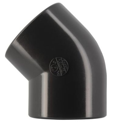 Coude pression à coller, Ø 63 mm, femelle-femelle à 45°, en PVC anthracite NICOLL - C463F
