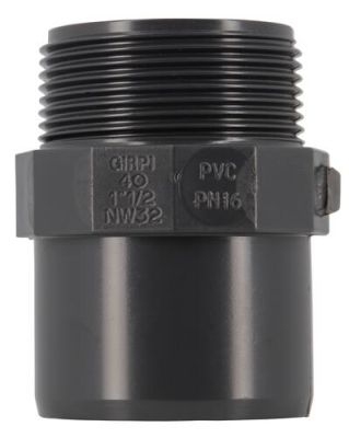 Embout fileté, Ø 40/50, mâle à visser, femelle à coller, en PVC anthracite NICOLL - E4040F