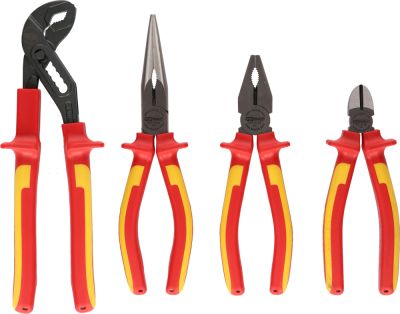 Jeu de 4 pinces isolées à poignée bi-composant - KS TOOLS - 117.1100
