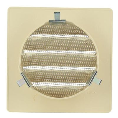 Grille d'aération ronde ronde spéciale façade, sable, Ø 100, pour tube PVC