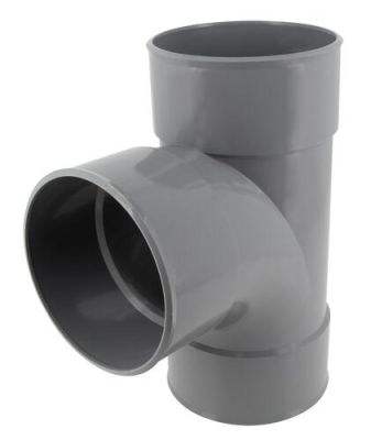 Culotte simple, Ø 100, femelle-femelle à 87°30, à coller, gris, en PVC NICOLL - BX188