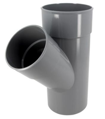Culotte simple, Ø 125/100, mâle-femelle à 45°, à coller, gris, en PVC NICOLL - BX34