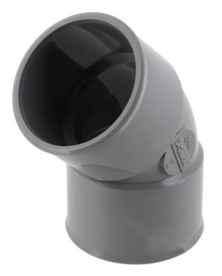 Coude Ø 40 mm, femelle-femelle à 45°, à coller, gris, en PVC NICOLL - CH44