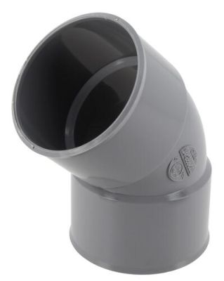 Coude Ø 63 mm, femelle-femelle à 45°, à coller, gris, en PVC NICOLL - CL44