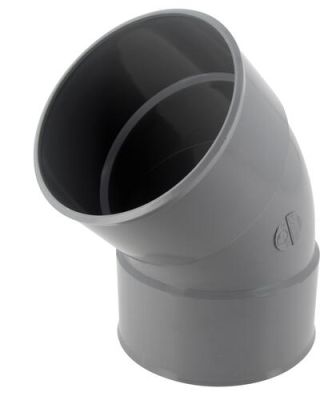 Coude Ø 125 mm, femelle-femelle à 45°, à coller, gris, en PVC NICOLL - CX44