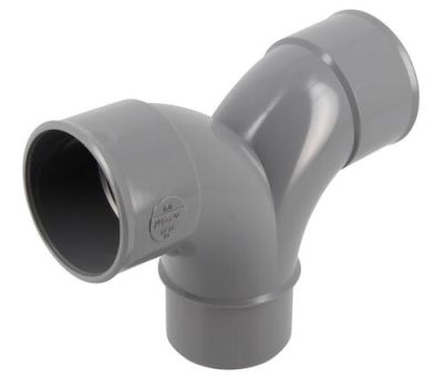 Coude double parallèle, Ø 50 GR, mâle-femelle à 87°30, à coller, gris, en PVC NICOLL - OJ8