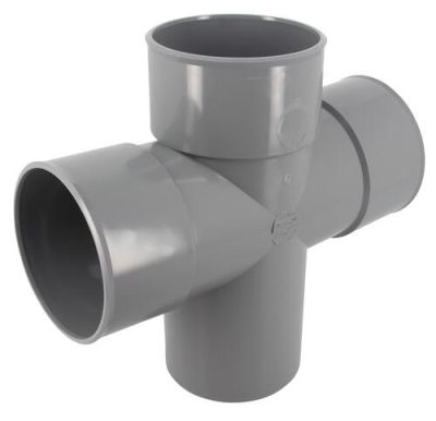 Culotte double parallèle, Ø 100, mâle-femelle à 87°30, à coller, gris en PVC NICOLL - RT18