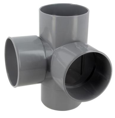 Culotte double d'équerre, Ø 100, mâle-femelle à 87°30, à coller, gris en PVC NICOLL - AT18