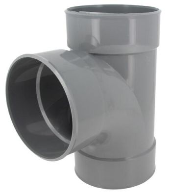 Culotte simple, Ø 100, femelle-femelle à 87°30, à coller, gris, en PVC NICOLL - BZ188