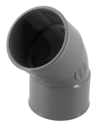Coude Ø 50 mm, femelle-femelle à 45°, à coller, gris, en PVC NICOLL - CJ44