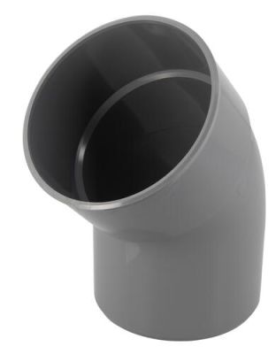 Coude Ø 125 mm, mâle-femelle à 45°, à coller, gris, en PVC NICOLL - CX4